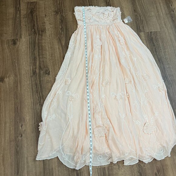 NEW Free People Rosa Maxi Dress Peach Flowers Sz M - Picture 10 of 15